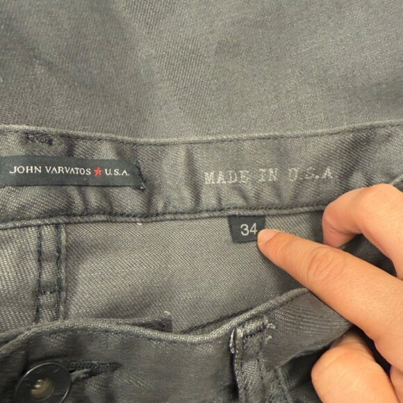 John Varvatos Jeans Mens Size 34 Black Bowery Slim Straight Edgy Pants - Picture 5 of 9